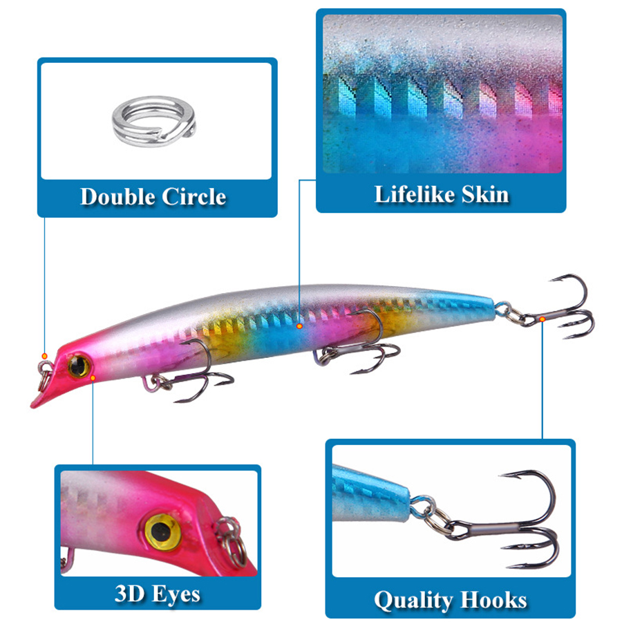 6 uds Crankbaits Señuelos de P - Fishing Lure Swimbait reseña y precio